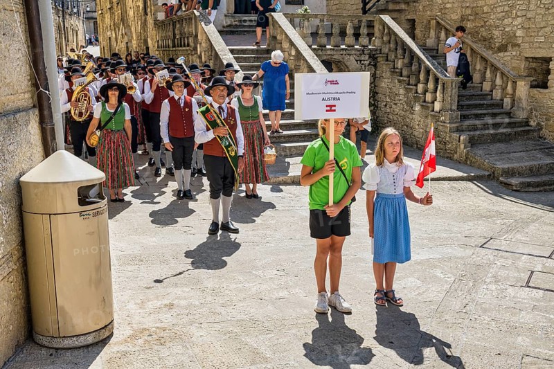 Austrian brass band in the historic city centre