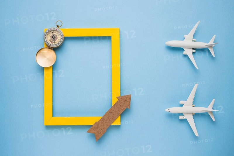 Travel memories concept with toy planes