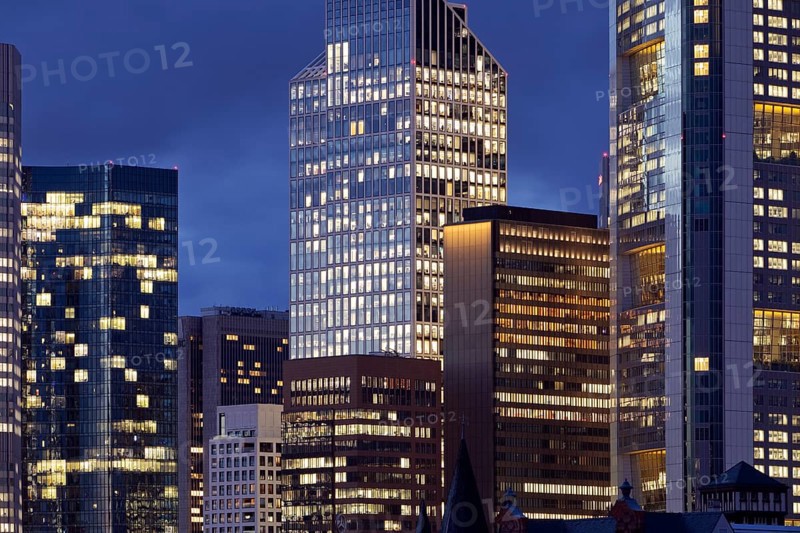 High-rise buildings standing close together at the Taunus Tower