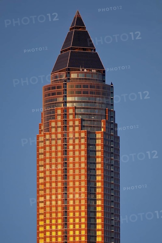MesseTurm in the evening light is also called the pencil by the people of Frankfurt