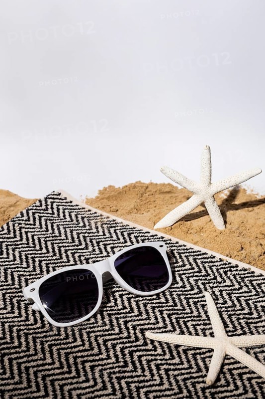 High angle sunglasses starfish