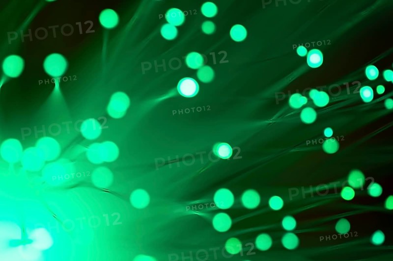 String green lights optical fiber
