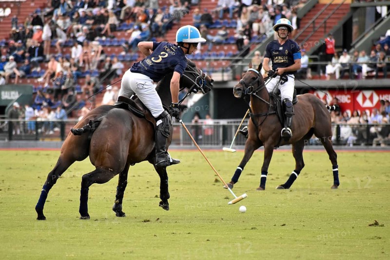 Adolfo Cambiaso father and son of team La Dolfina Saudi playing against Cria la Dolfina at the 130th Argentine Open Polo Championship