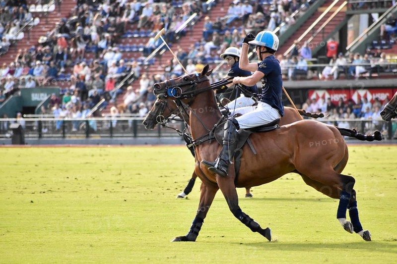 Adolfo Cambiaso father and son of team La Dolfina Saudi playing against Cria la Dolfina at the 130th Argentine Open Polo Championship