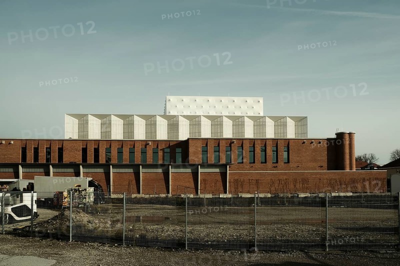 Rear view of the Muenchner Volkstheater on the former slaughterhouse site in Munich