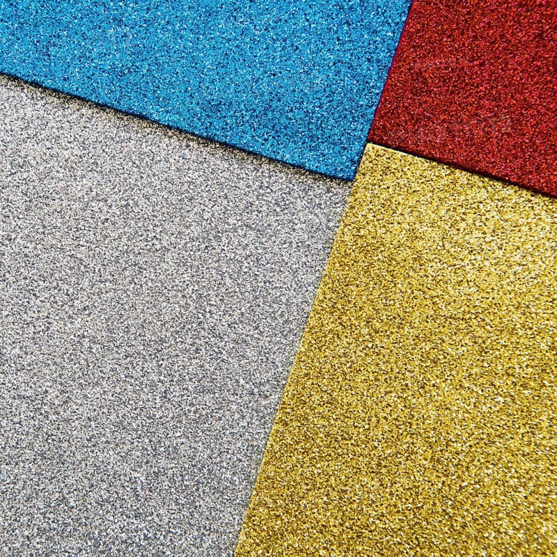 High angle view multi colored rugs
