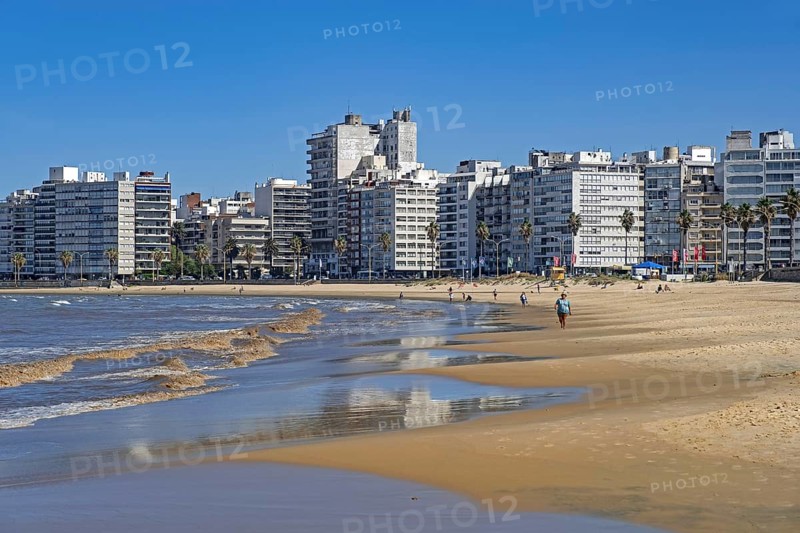 Playa de los Pocitos beach on the banks of the Rio de la Plata