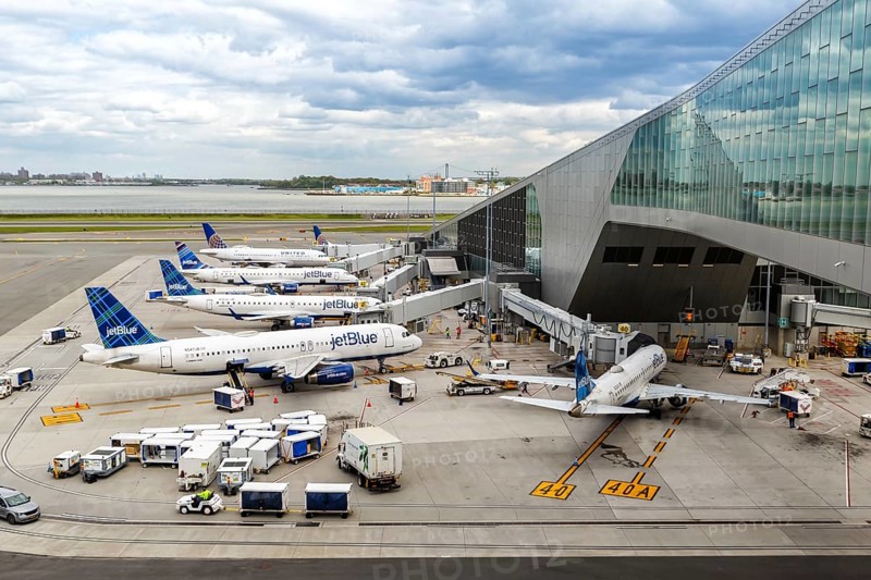 JetBlue aircraft at Terminal B of New York LaGuardia Airport