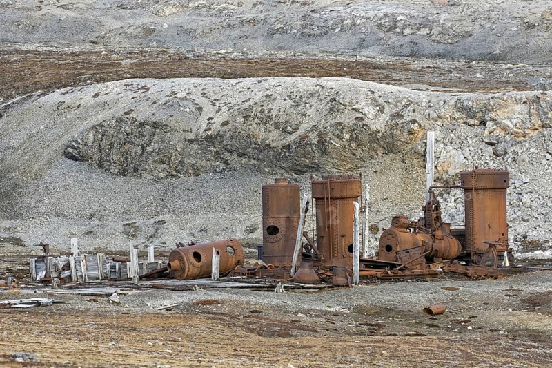 Steam boilers at abandoned marble quarry Camp Mansfield