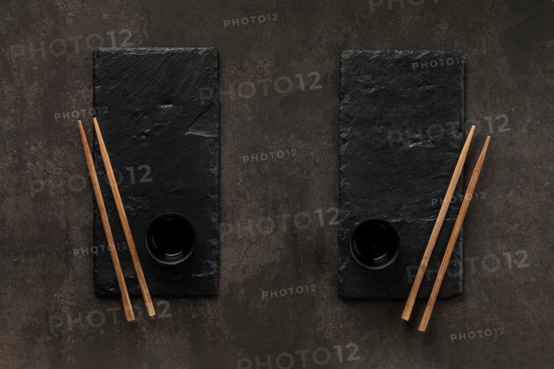Table arrangement with cup sticks flat lay