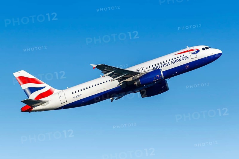 A British Airways Airbus A320 aircraft with the registration G-EUUF at Split Airport