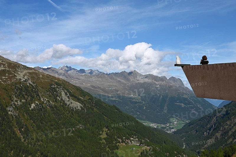 Viewing platform on the Timmelsjoch High Alpine Road between Austria and Italy