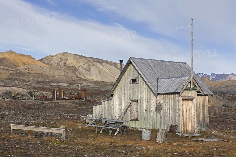 Wooden cabin at abandoned marble quarry at Camp Mansfield