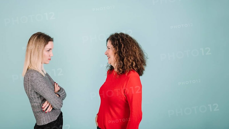 Woman taking offence mother