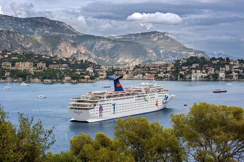 The cruise ship MS Grand Holiday of Carnival Cruise Lines docked in Nice along the French Riviera
