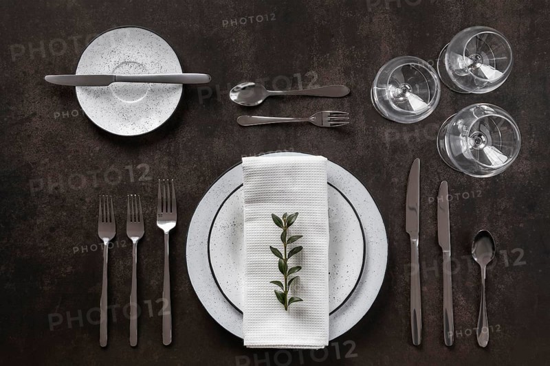 Top view table etiquette dressing