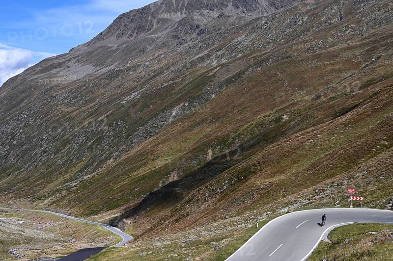 Racing cyclists on the Timmelsjoch High Alpine Road between Austria and Italy