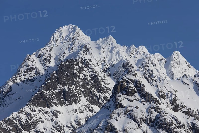 Mountain peak of Sorvestre Langstrandtinden