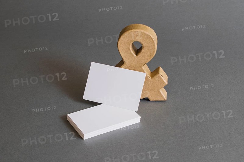Stationery concept with business cards ampersand