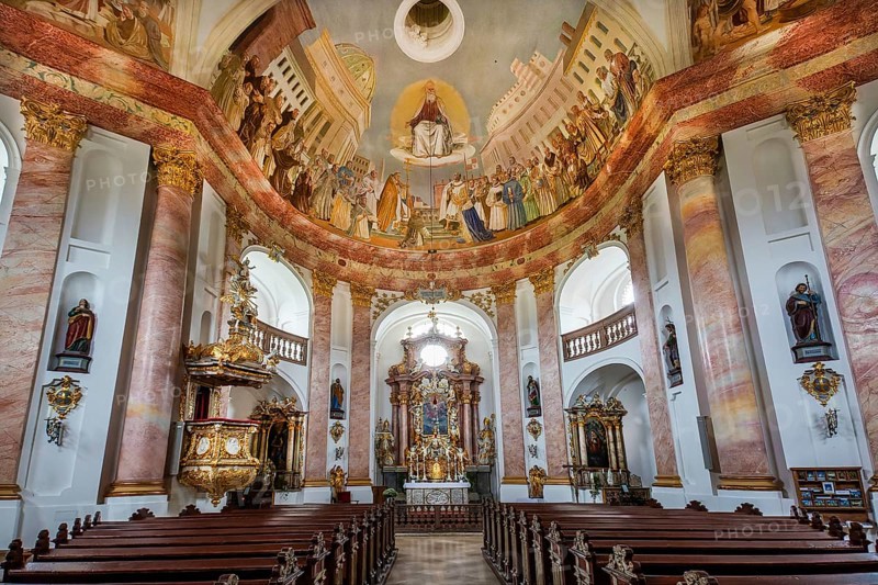 Interior of the Holy Trinity Church Kappl in the district of Kappl