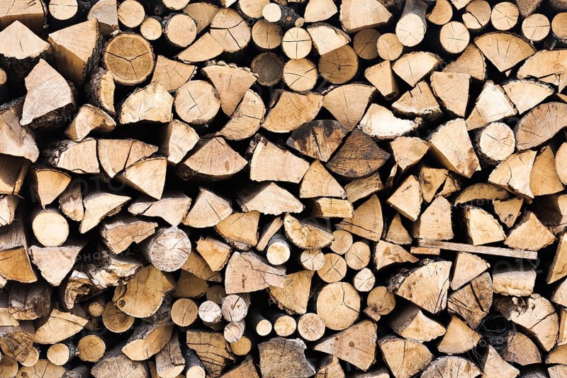 Wooden logs cut stacked texture