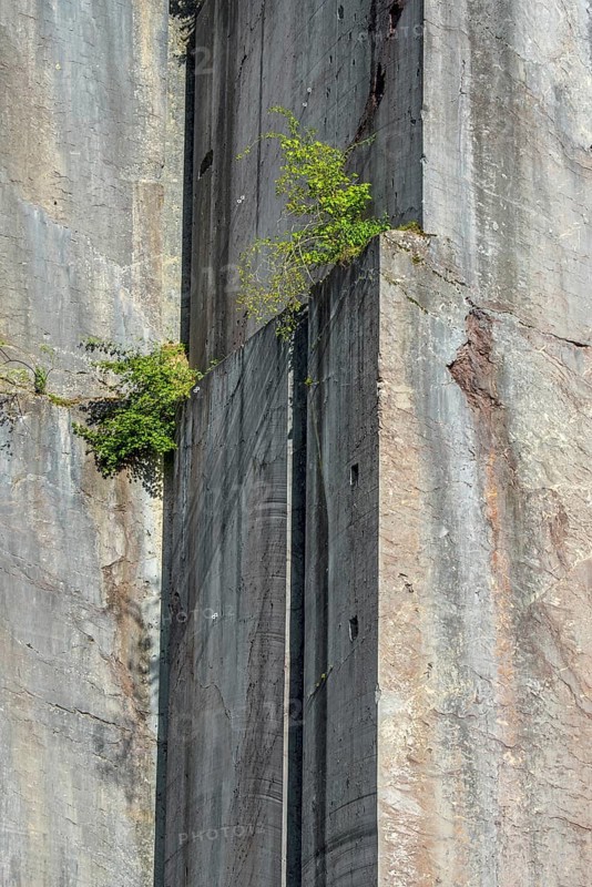 Abandoned red marble quarry Carriere de Beauchateau at Senzeilles