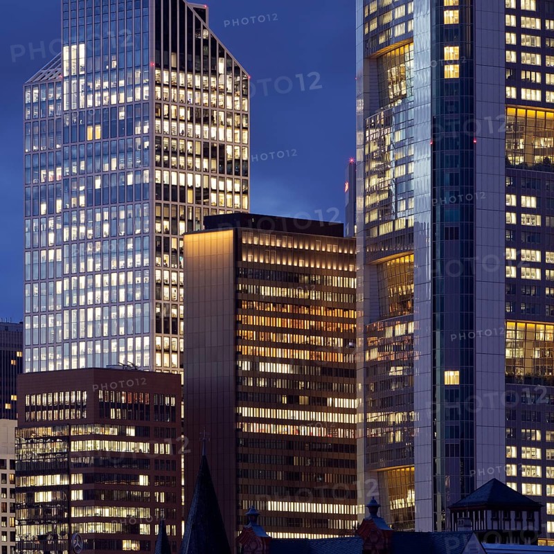High-rise buildings standing close together at the Taunus Tower