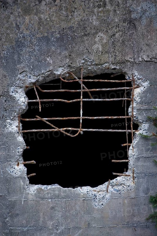 Hole in a concrete wall