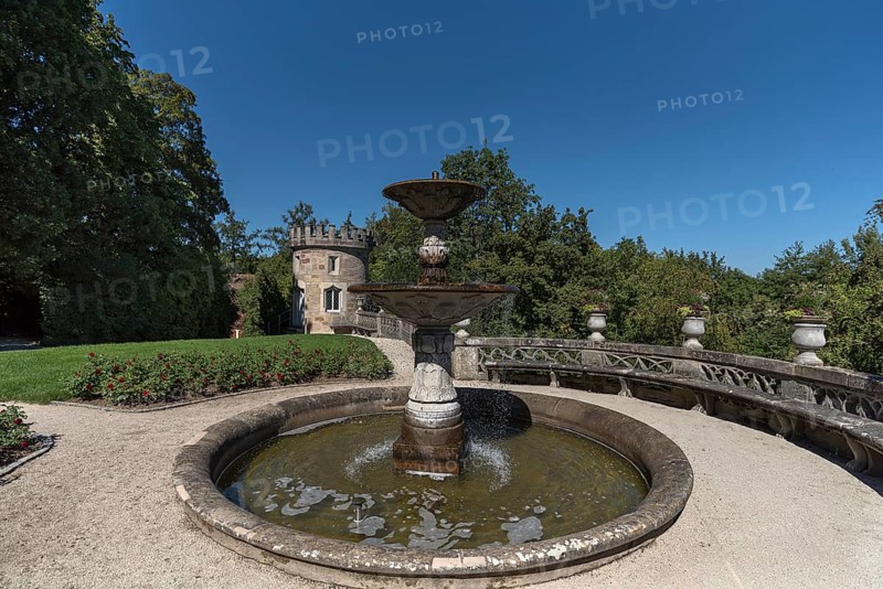 Rosenau Fountain and Castle Tower