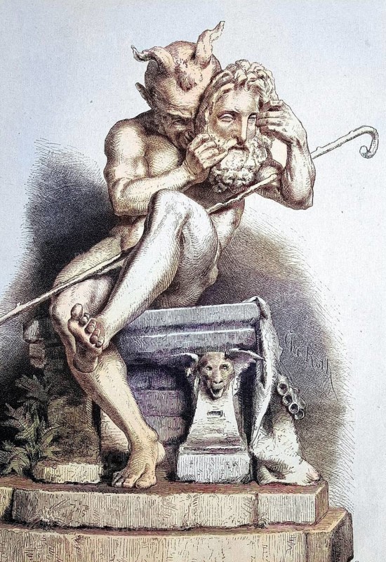 Faun with Zeus mask