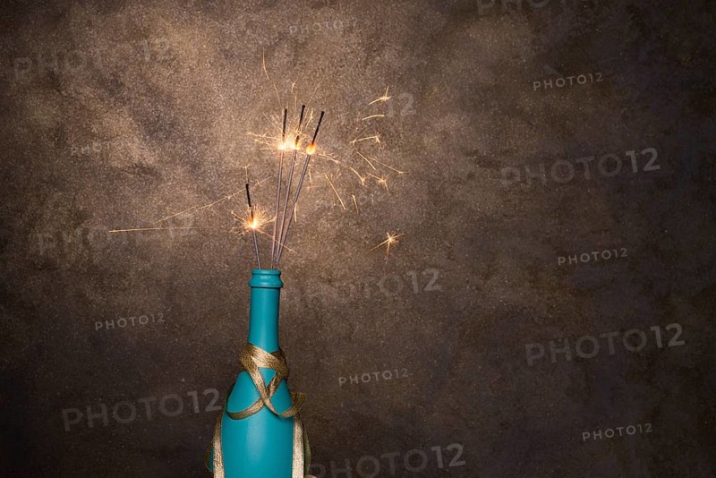 Flaming bengal lights bottle drink