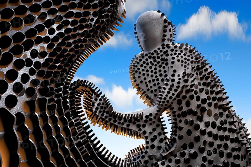 Surrealist bionic creatures in liquid metal