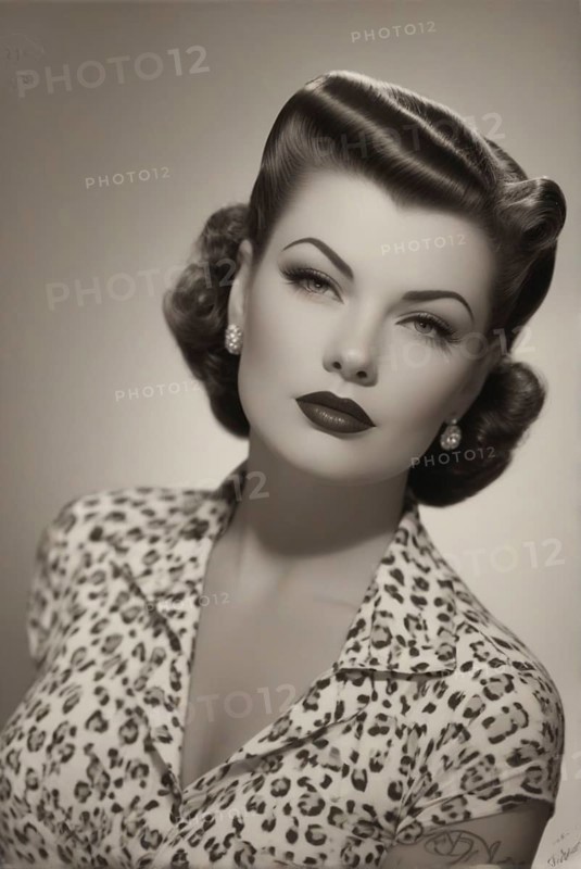 Portrait of a pinup rockabilly sensual woman ai generated high res picture