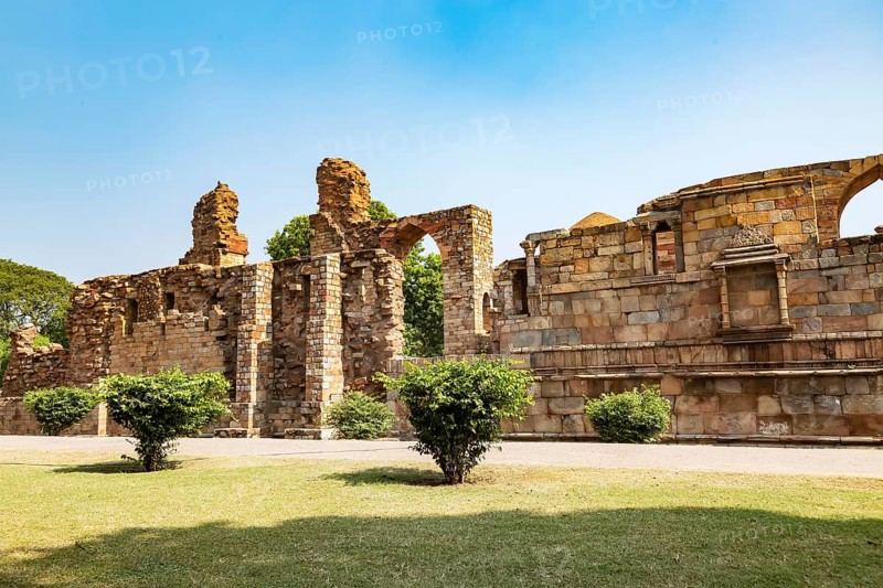 Monuments and buildings in the Qutub Minar complex in Delhi