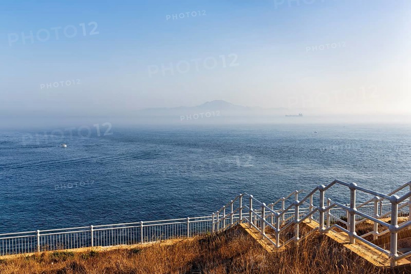 View from Europa Point viewing platform in the haze