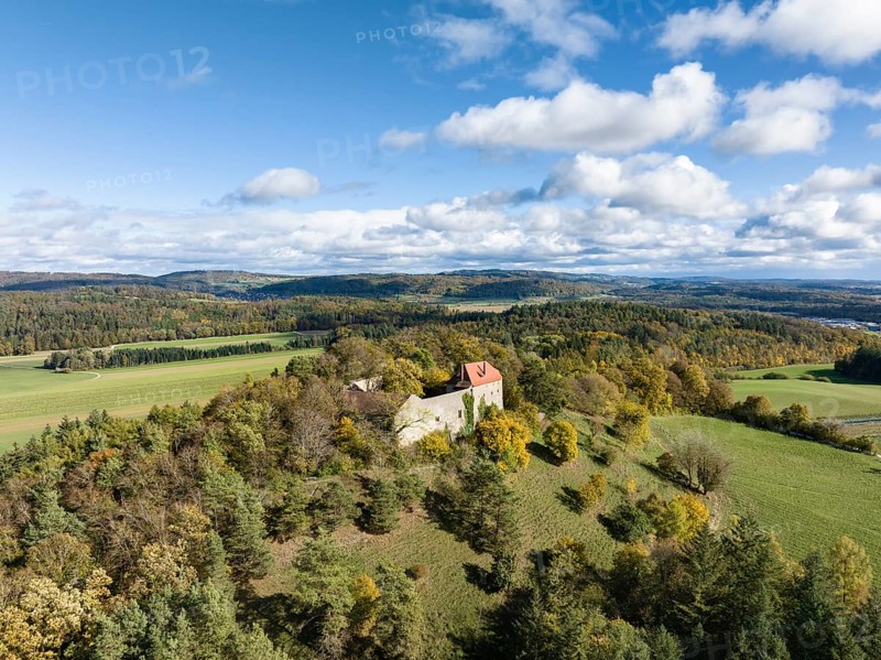 Aerial view of the castle Friedingen