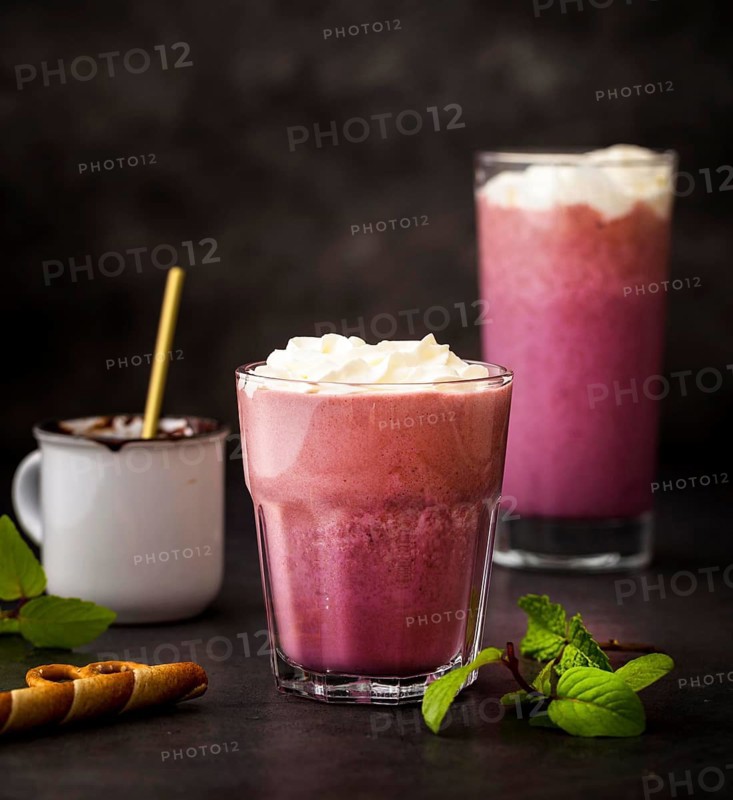 Close up fruit milkshakes