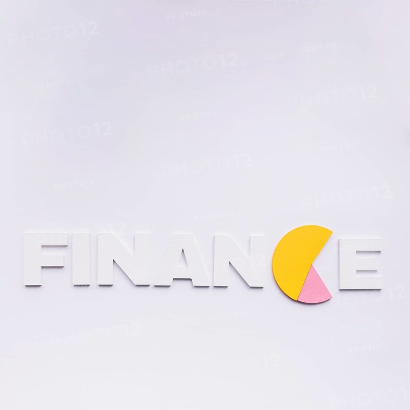 Finance word with c replaced by pie chart