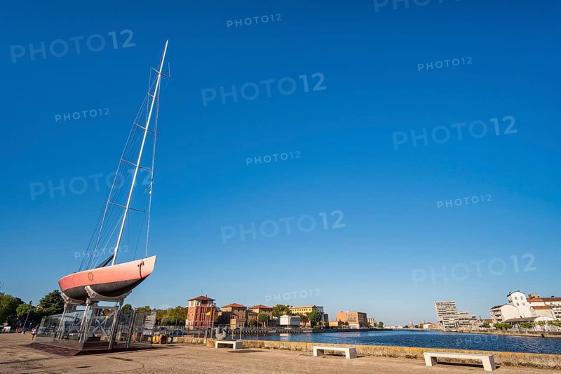 Sailing yacht Il Moro di Venezia on the Canale Candiano