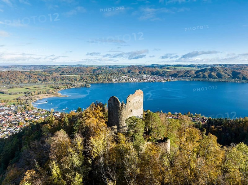 Aerial panorama of Lake Constance
