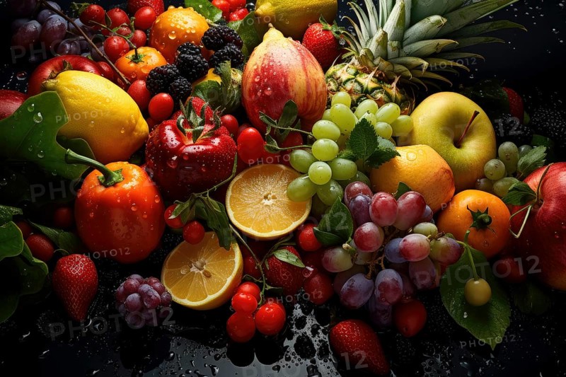 Lush assortment of fresh fruit