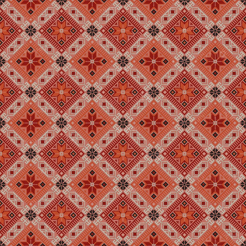 Traditional Georgian folk art embroidery vector pattern