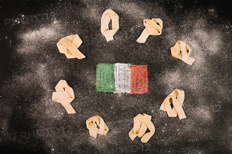 Flour pasta italian flag
