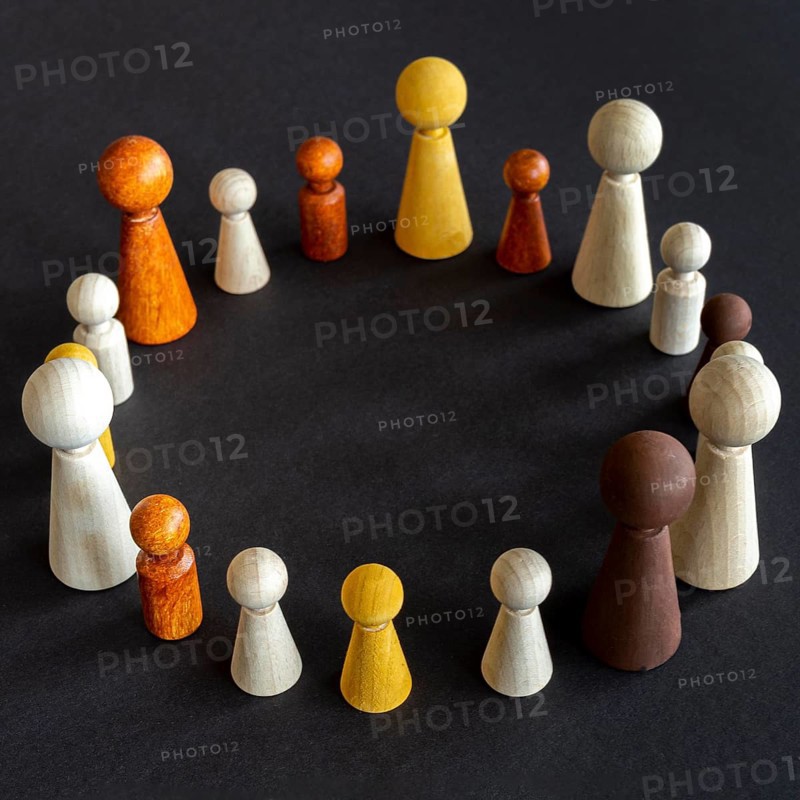 Chess wooden pieces circle shape