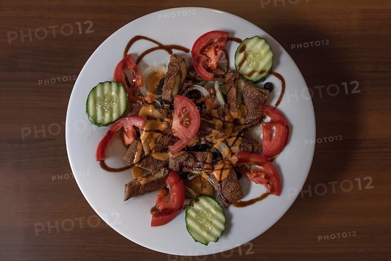 Salads in a French creperie