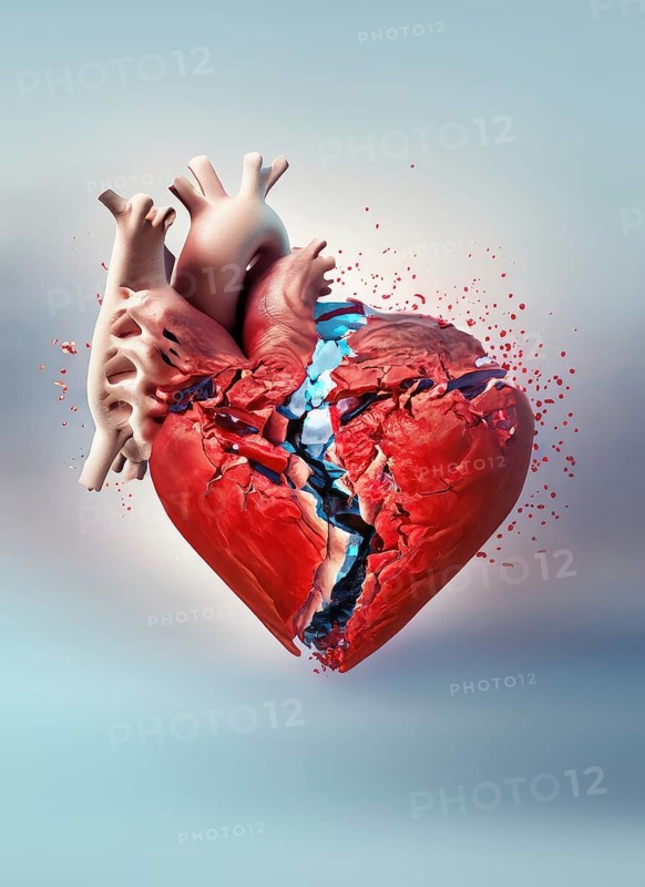 Broken heart concept. Cardiovascular attack