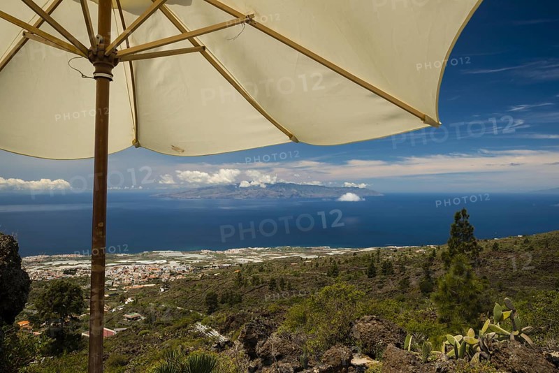 Panorama from Mirador de Chirche over Guia de Isora and Playa de San Juan to the west coast