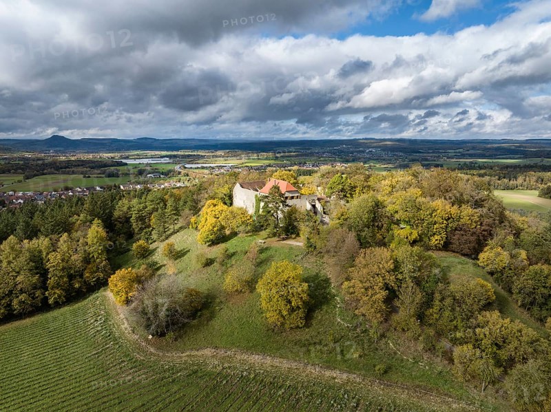 Aerial view of the castle Friedingen