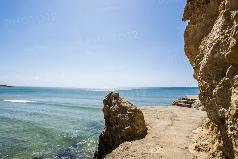 Awesome view of Albufeira cliff with side walk