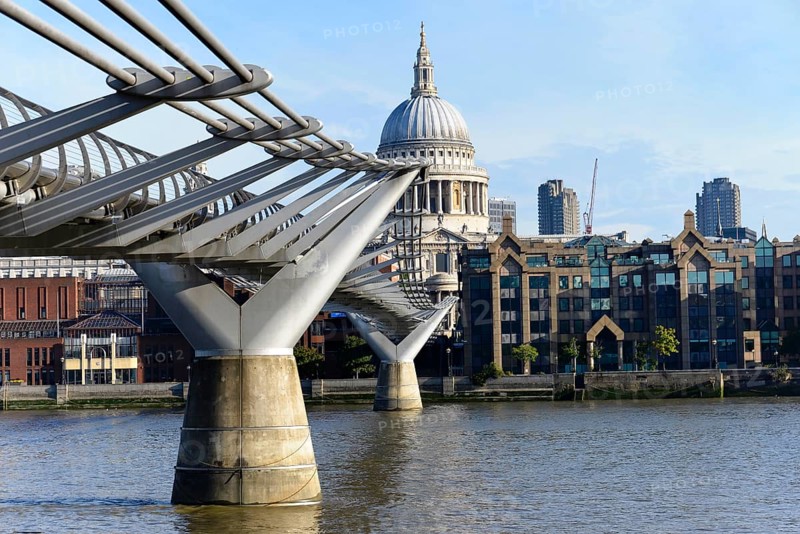 Millennium Bridge and St Paul's Cathedral in London